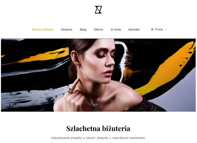 Strona profesjonalnego zakładu jubilerskiego oferującego luksusową biżuterię na zamówienie.